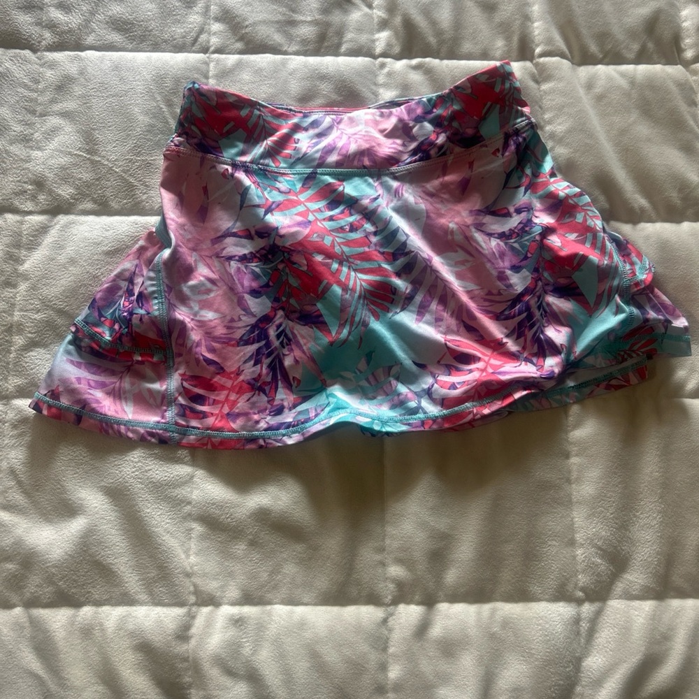 Layer 8 girls medium Tropical Print Athletic Skort - Pickle ball tennis golf